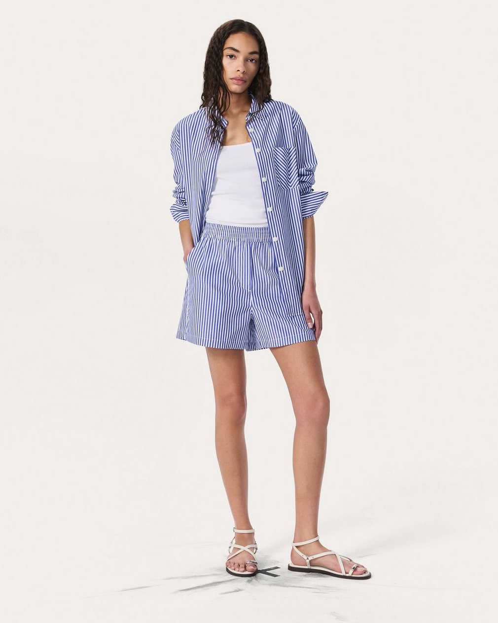 Emma Striped Shorts - Navy Stripe