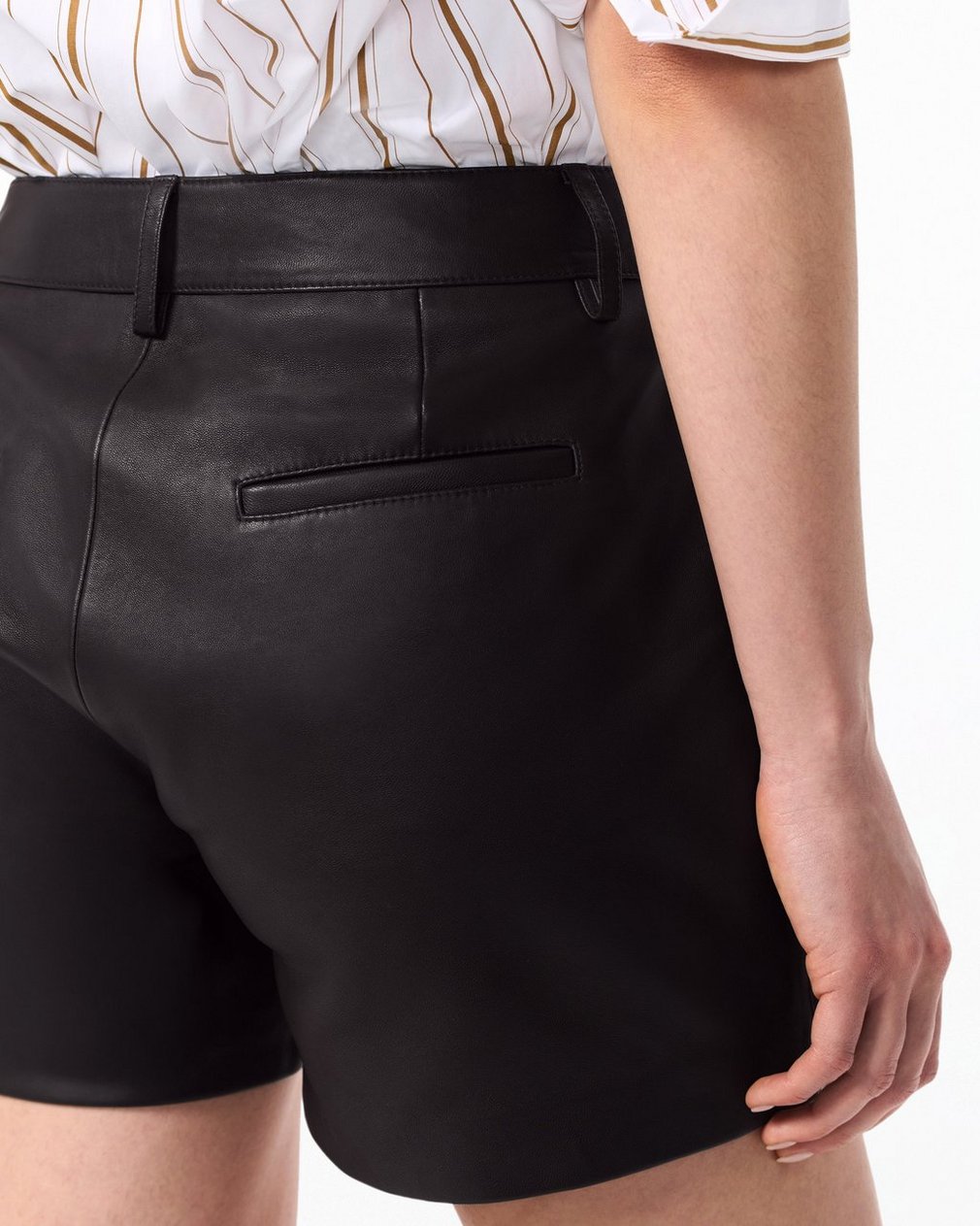 Aria Leather Shorts - Brown - Image 5