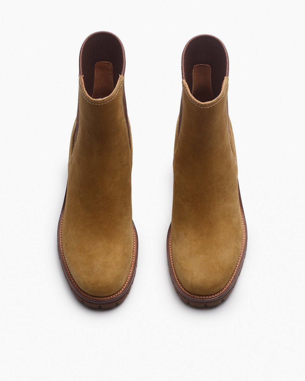 Corey Heeled Suede Chelsea Boots - Caramel Suede - Image 5