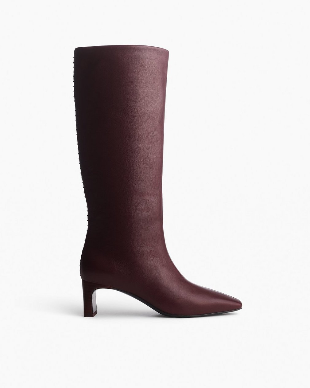 Astor Leather Slouch Boots - Bordeaux - Image 3
