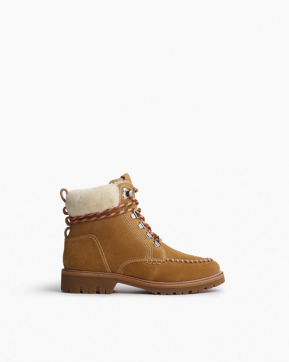 Cameron Suede Shearling Hiking Boots - Caramel Suede Shearling - Image 3