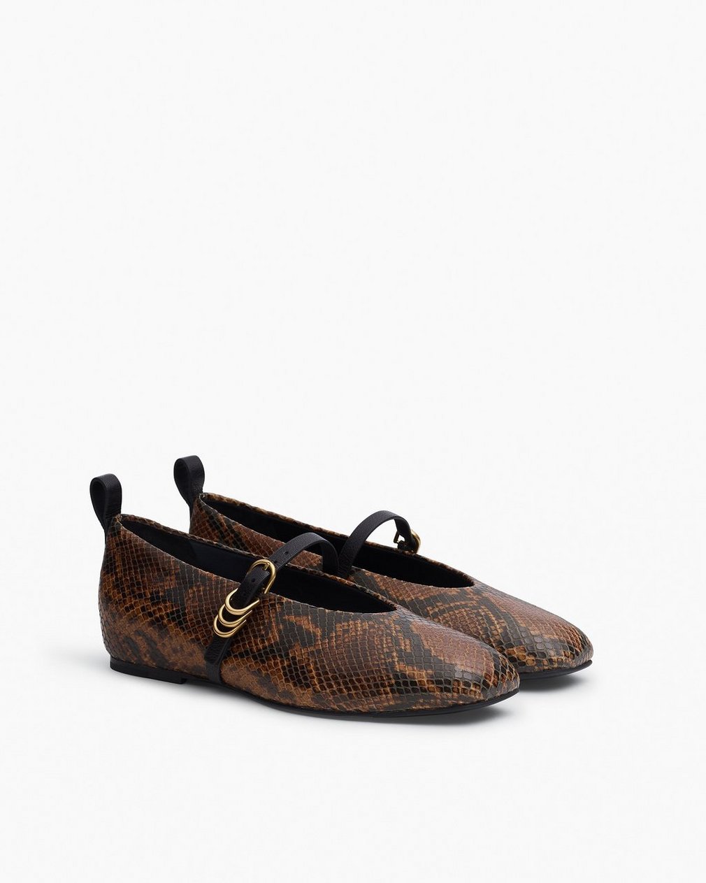 Spire Leather Mary Janes - Brown Snake - Image 3