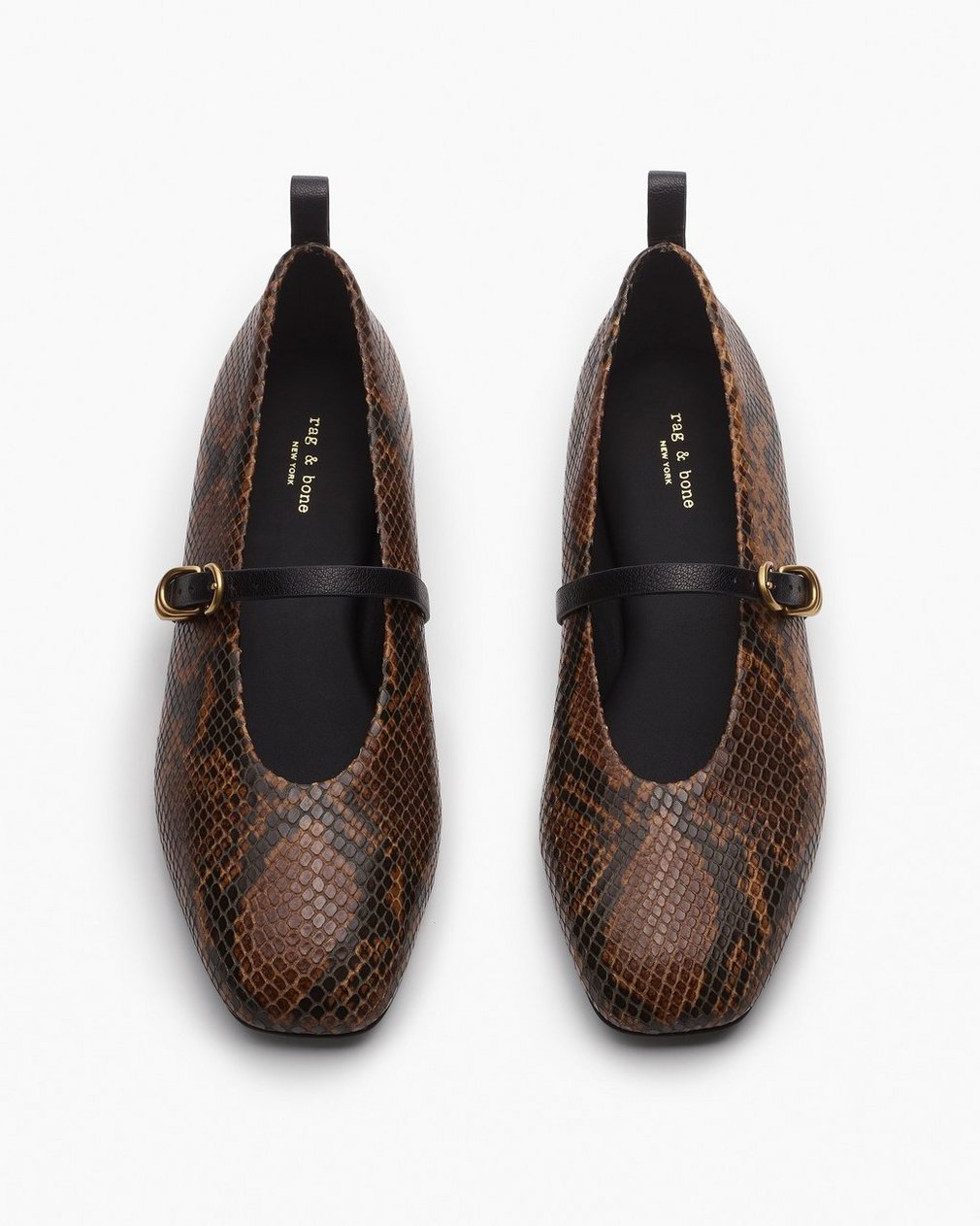 Spire Leather Mary Janes - Brown Snake - Image 5