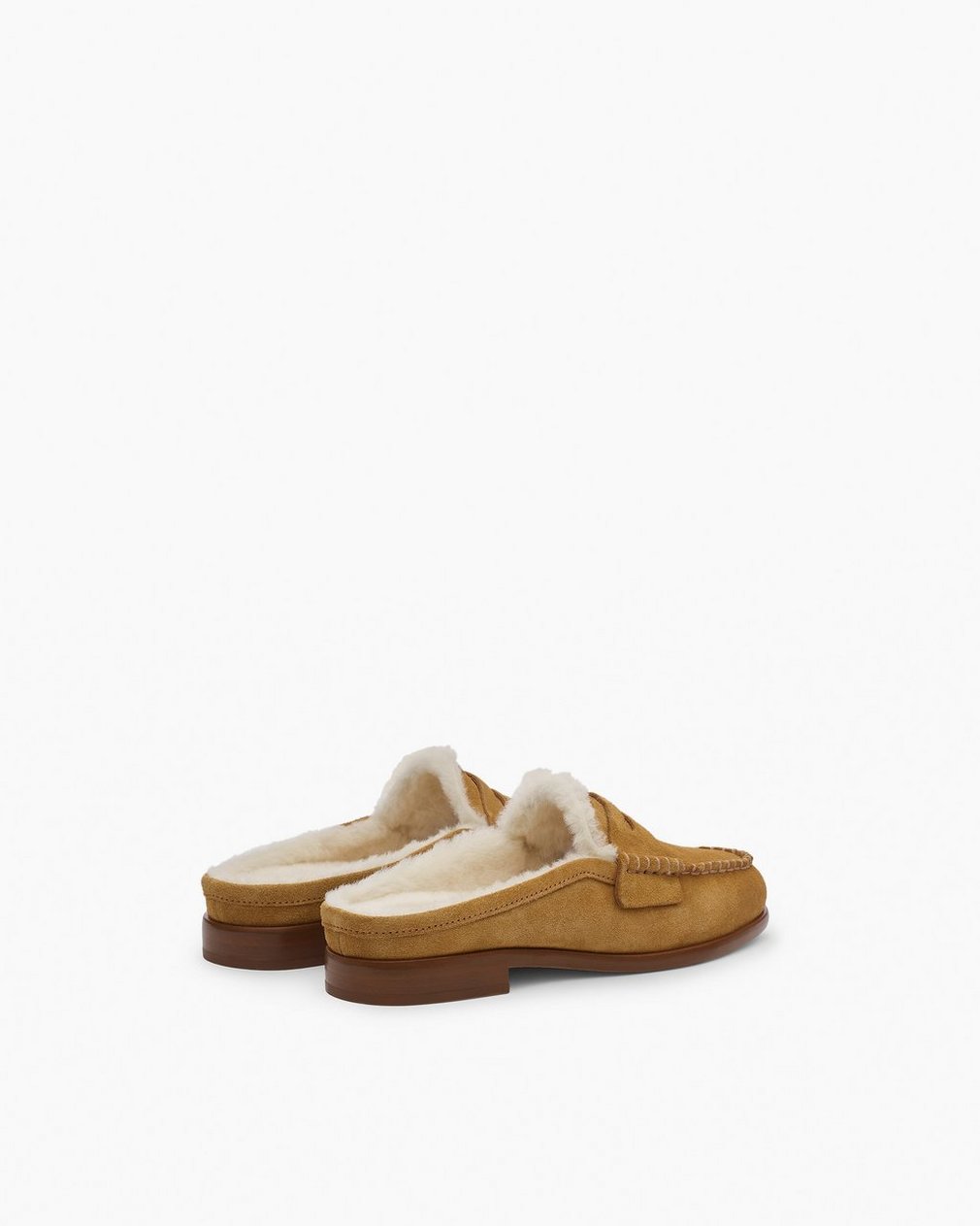Carter Suede Shearling Mules - Caramel Suede Shearling - Image 4