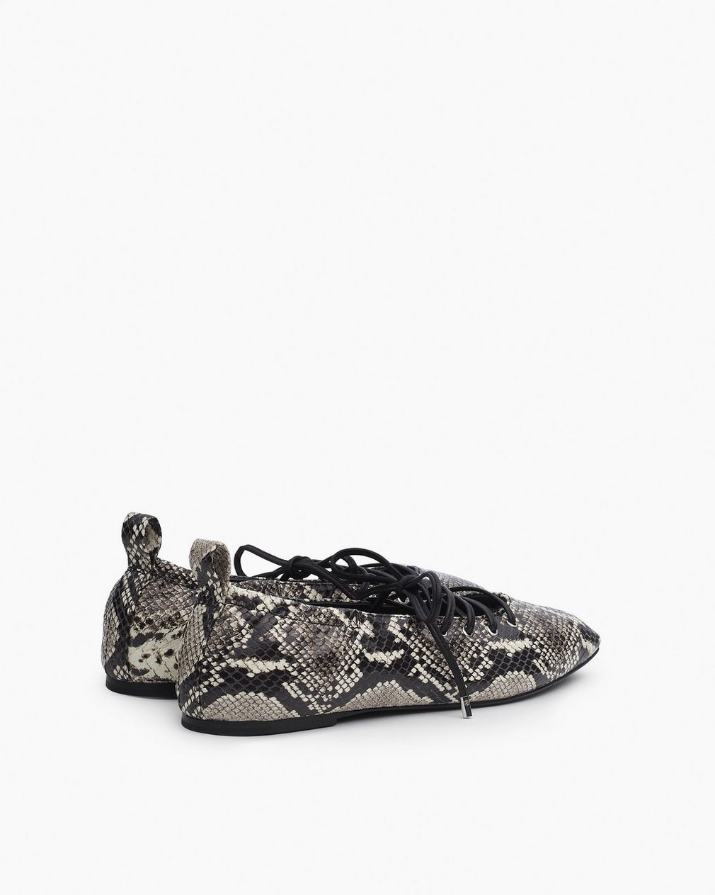 Sophia Embossed Leather Ballet Flats - White Snake - Image 4