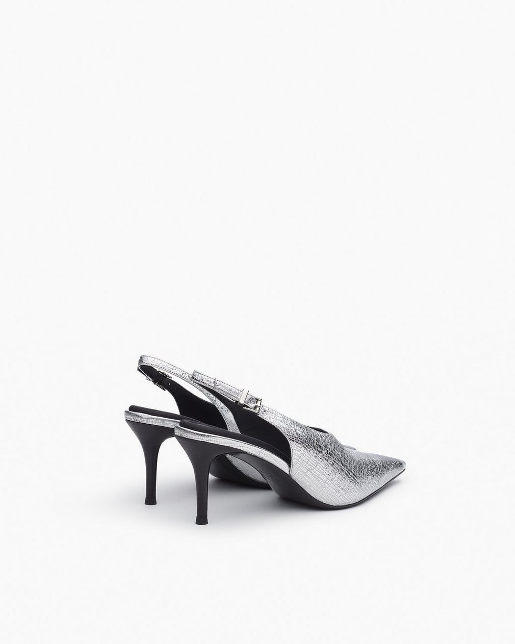 Mercer Leather Slingbacks - Silver - Image 4