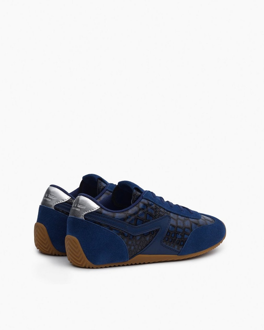 Ultra Slim Retro Runner Sneakers - Indigo Croc - Image 4