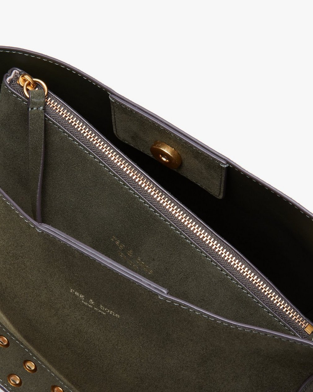 Parker Suede Bucket Bag - Forest - Image 7