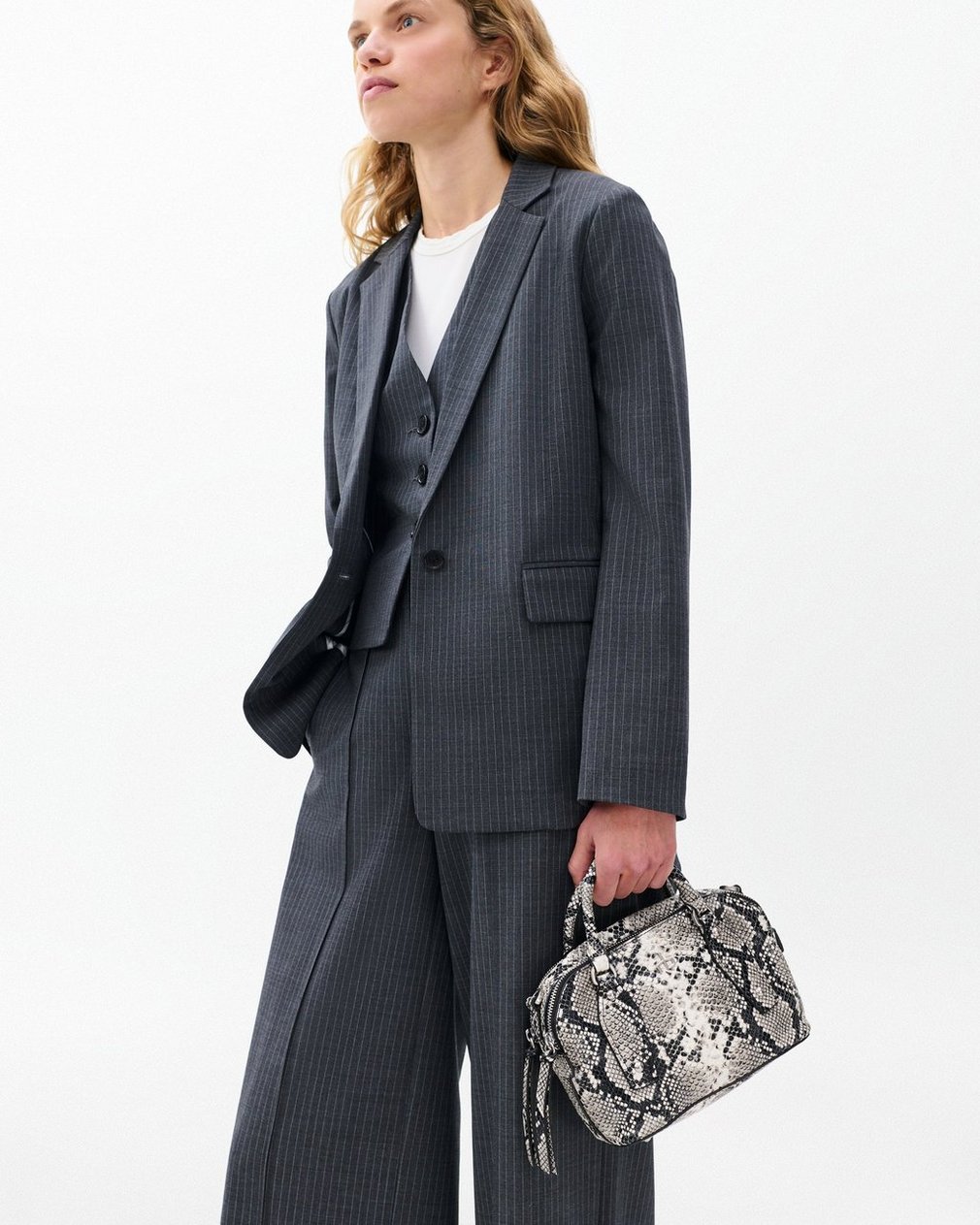 Gramercy Small Snakeskin Leather Satchel - Natural - Image 3