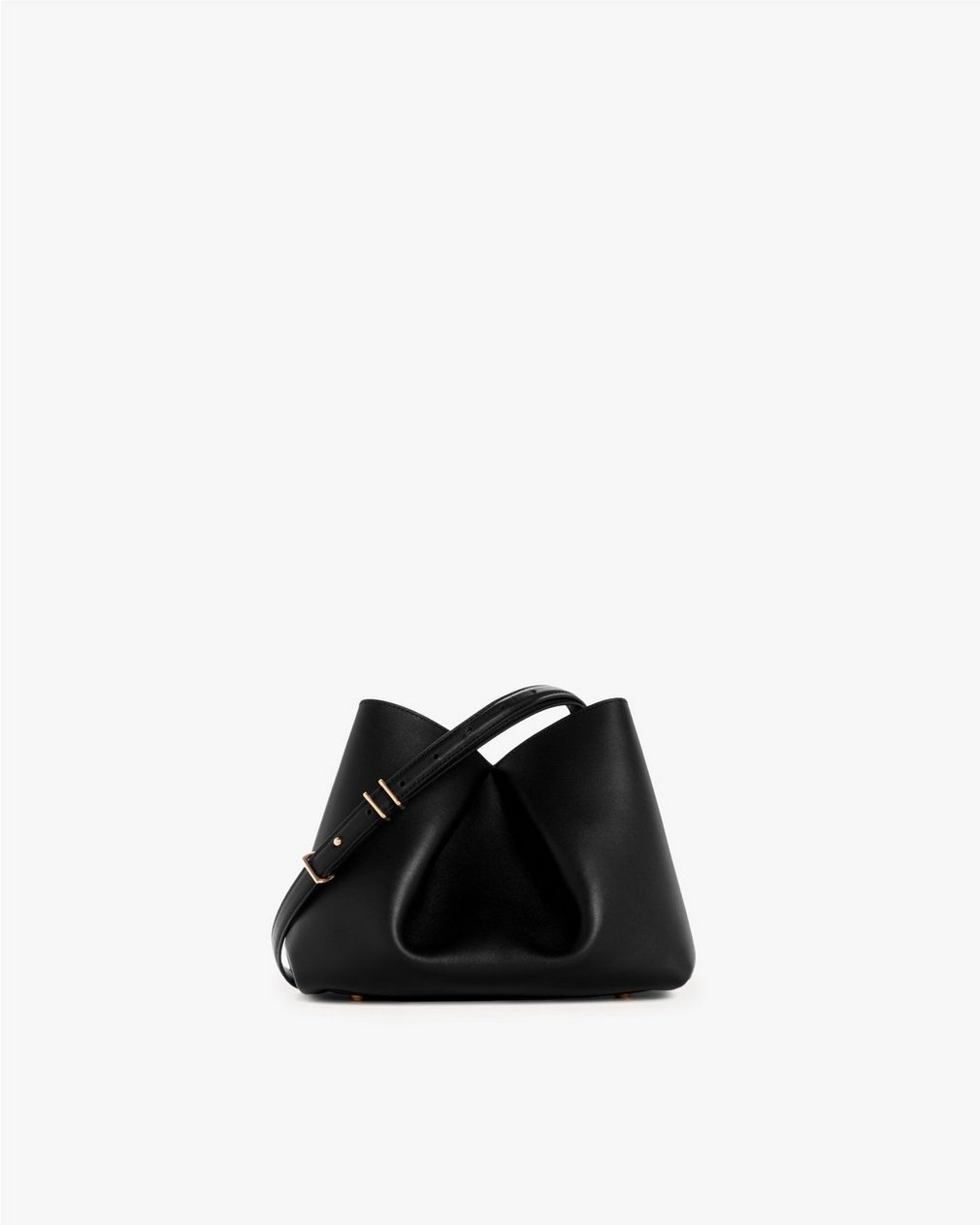 Bloom Medium Calf Leather Crossbody Bag - Black - Image 3