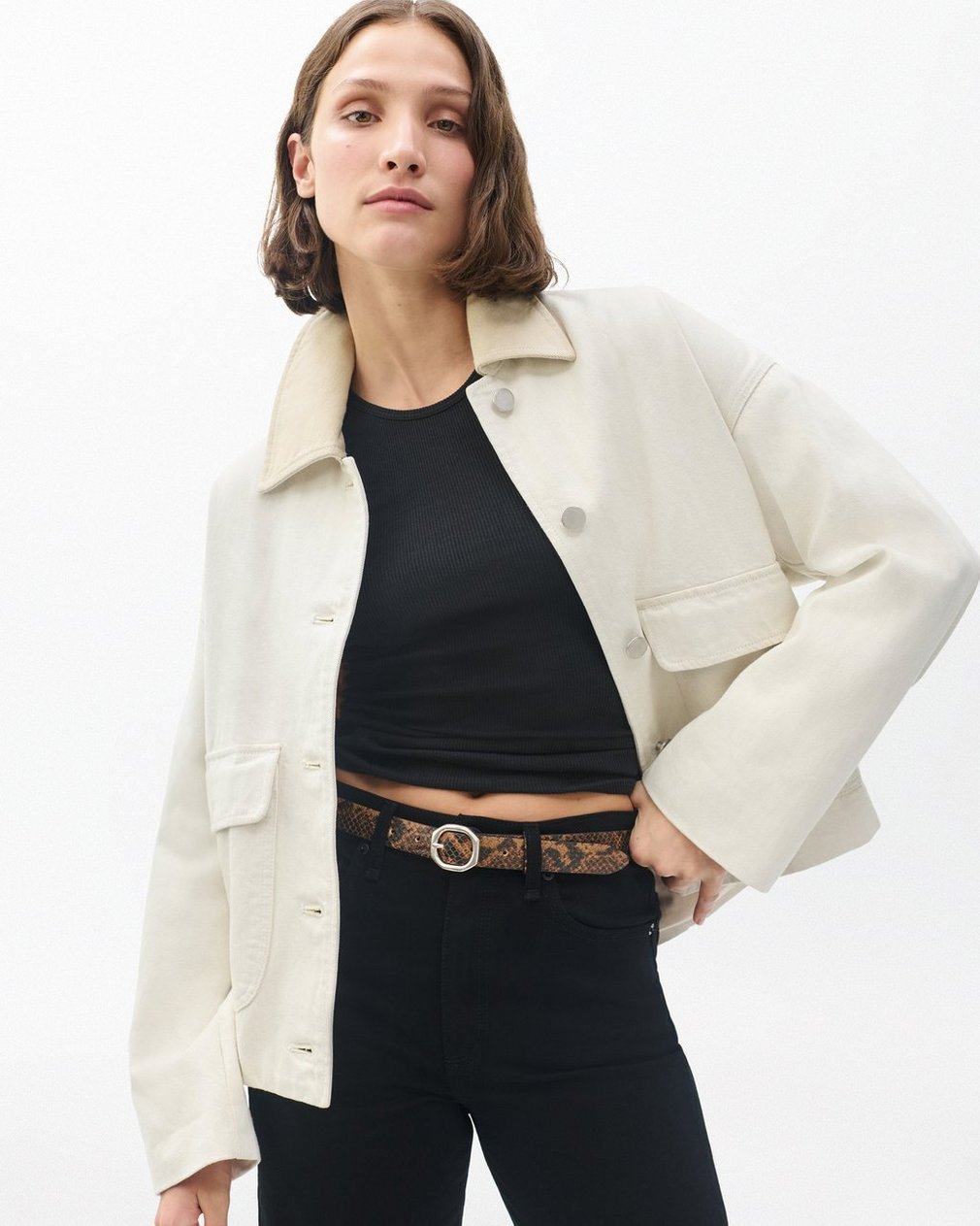 Small Audrey Suede Belt - Mocha Snake - Image 2