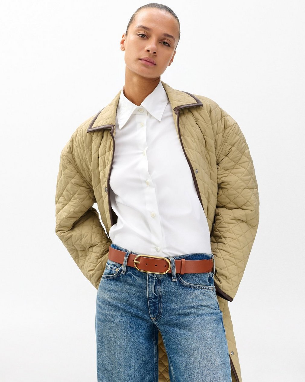 Rounded Rebound Leather Belt - Whiskey - Image 2