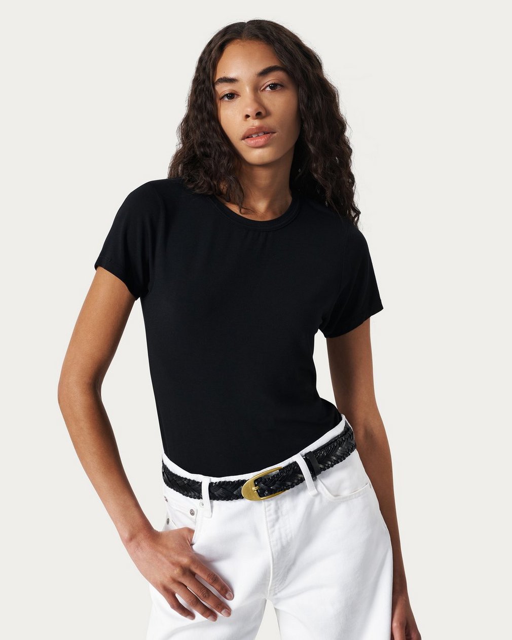 Gemma Woven Leather Belt - Black - Image 2