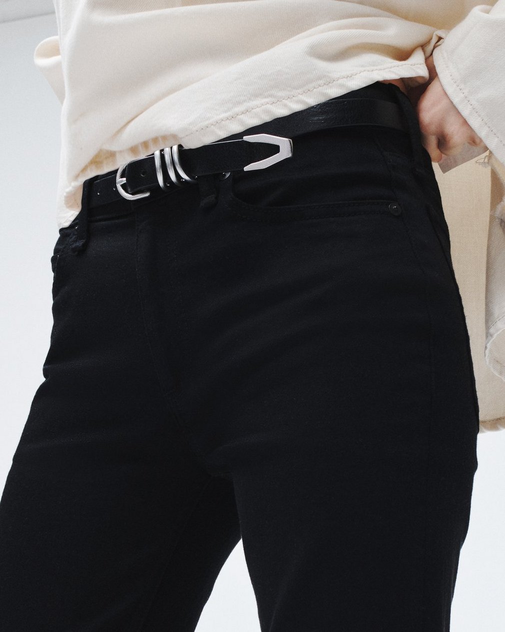 Baby Spire Leather Belt - Black - Image 2