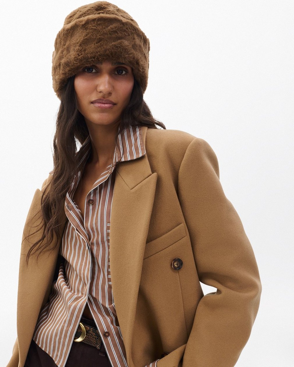 Kennedy Faux Fur Hat - Espresso - Image 2