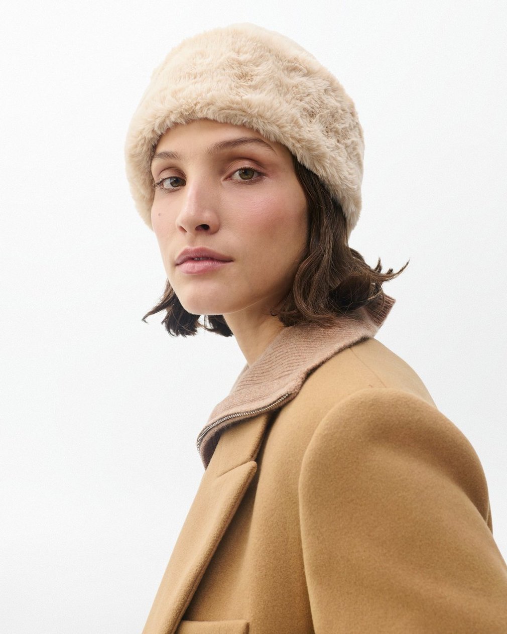 Kennedy Faux Fur Hat - Taupe - Image 2