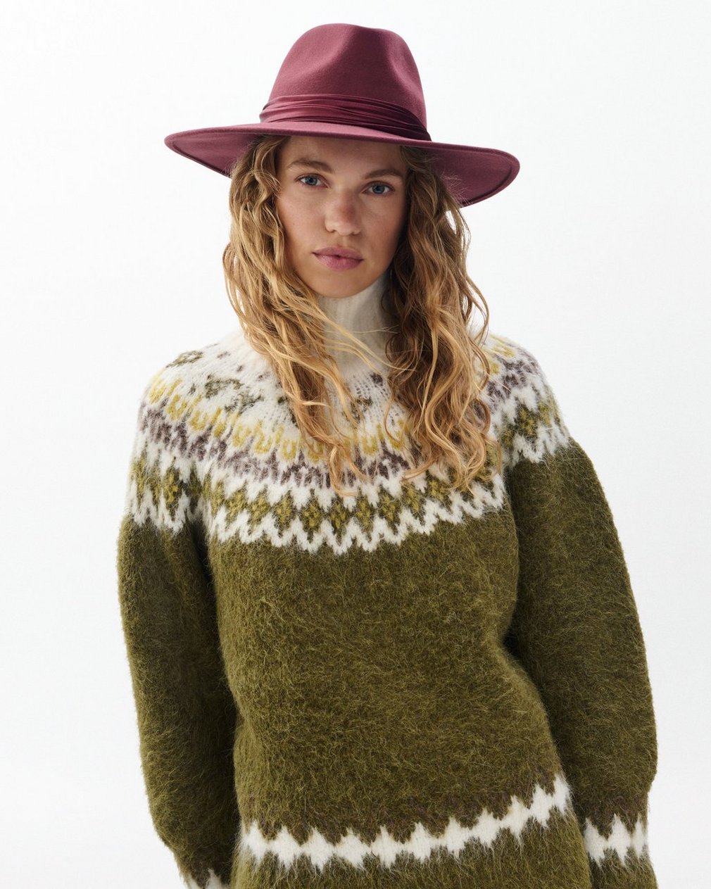 Clara Felted Wool Fedora - Bordeaux - Image 2