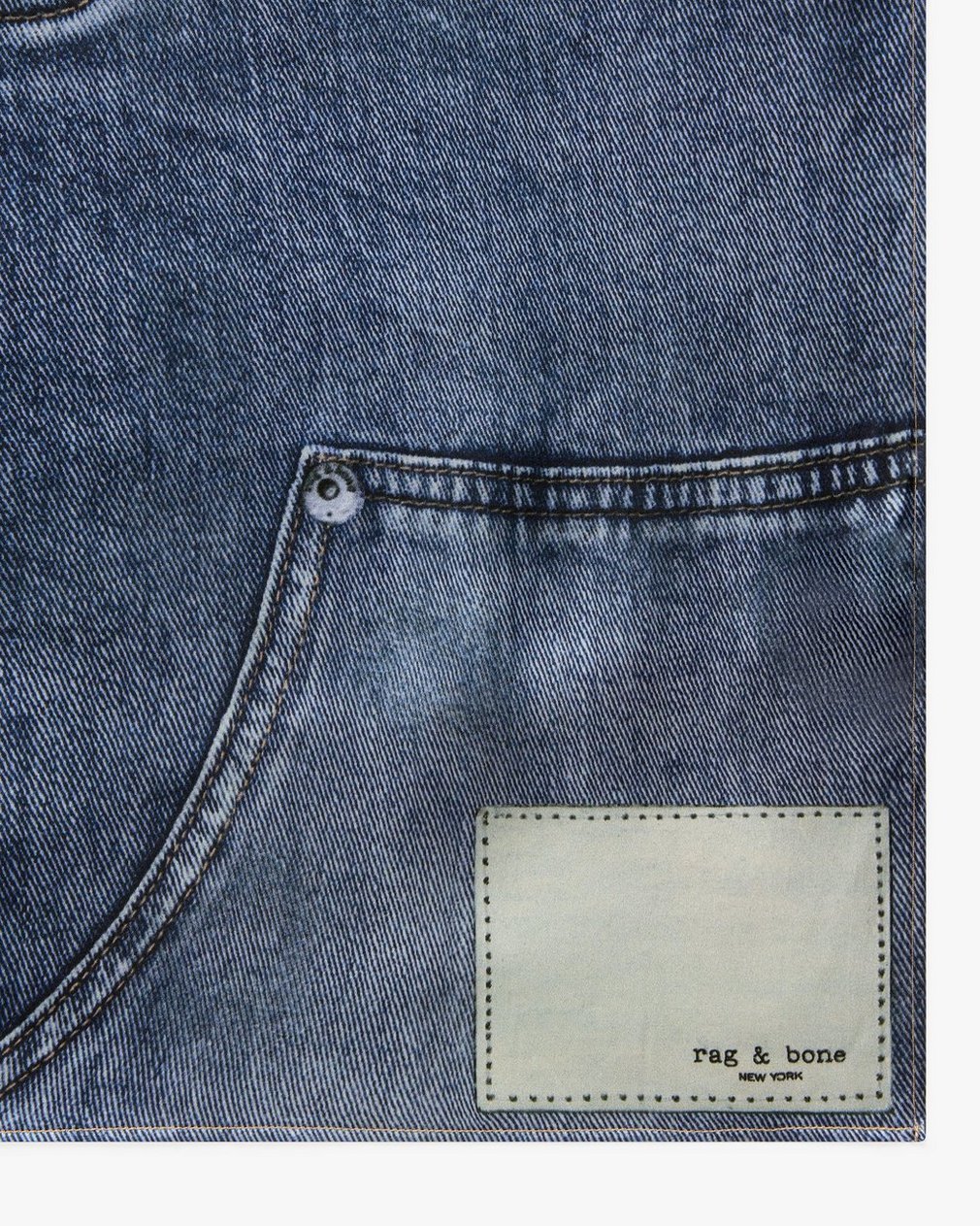 Miramar Silk Scarf - Light Wash Denim - Image 3