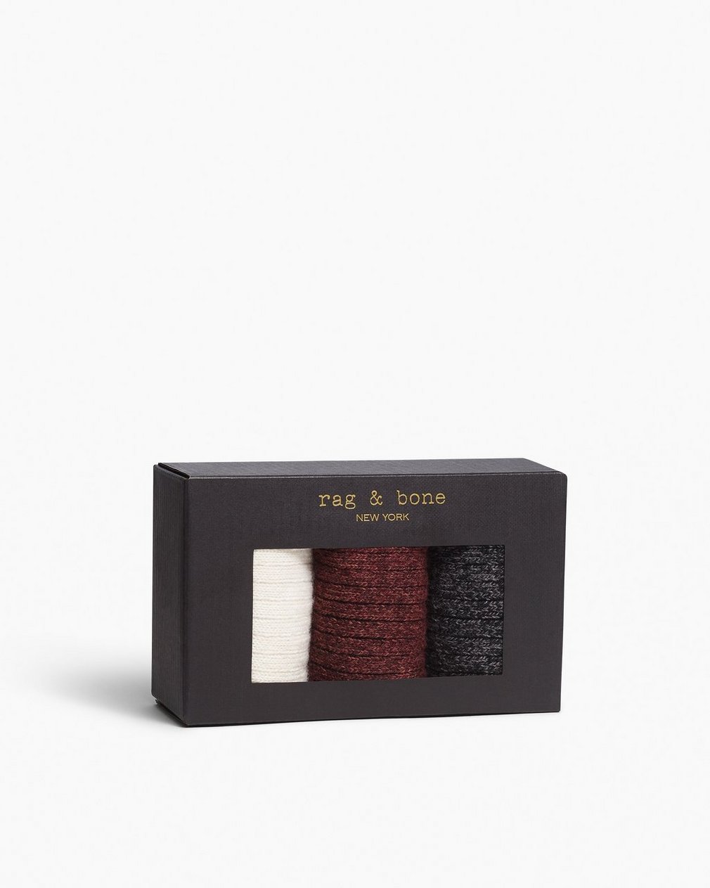 Three-Pack Hiking Socks - Black Bordeaux Ivory - Image 2