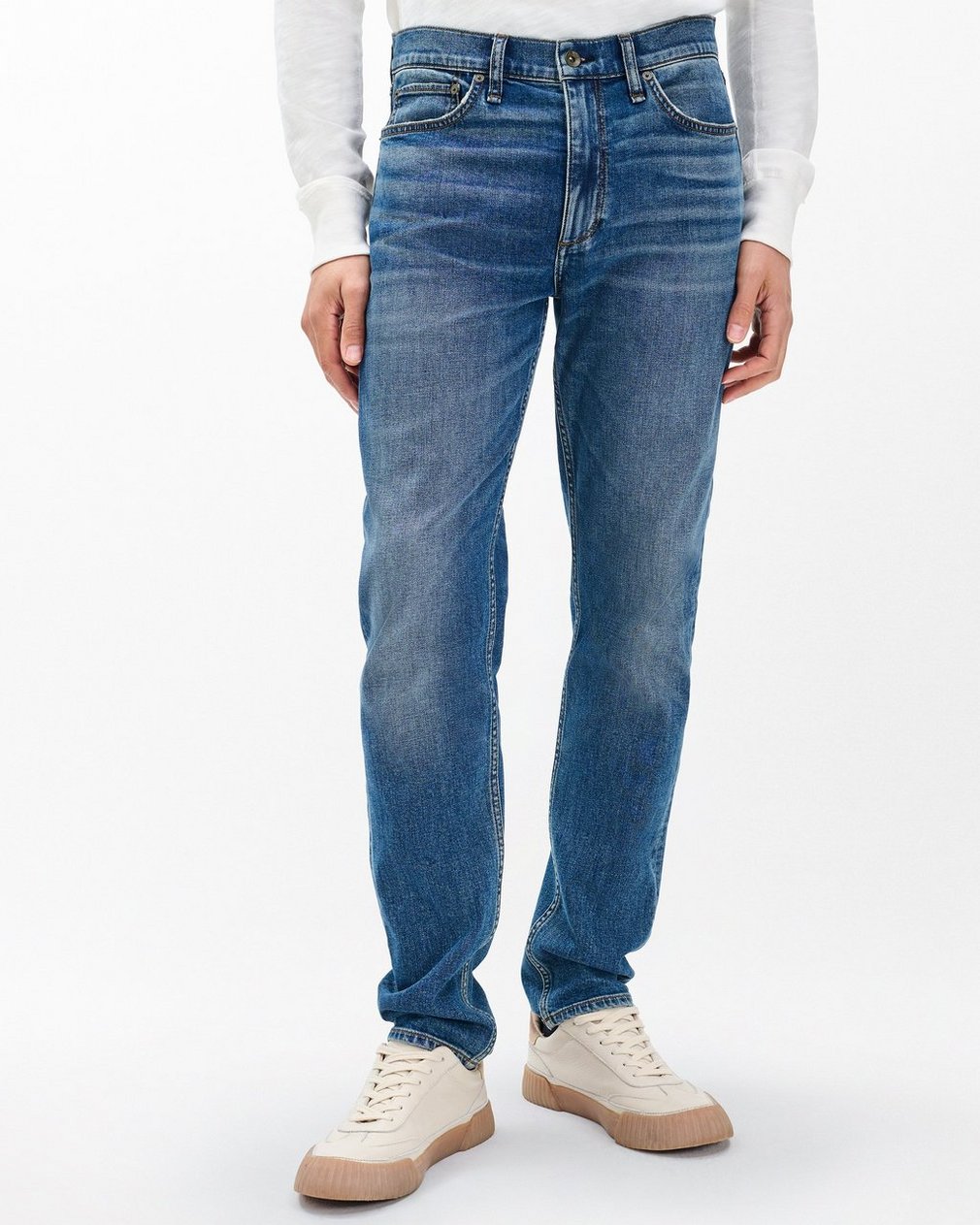 Fit 2 - Jared: Slim Fit Medium Indigo Authentic Stretch Jean - Image 4