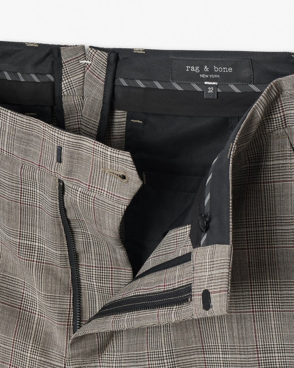 Evan Italian Plaid Wool Trousers - Grey Check - Image 7