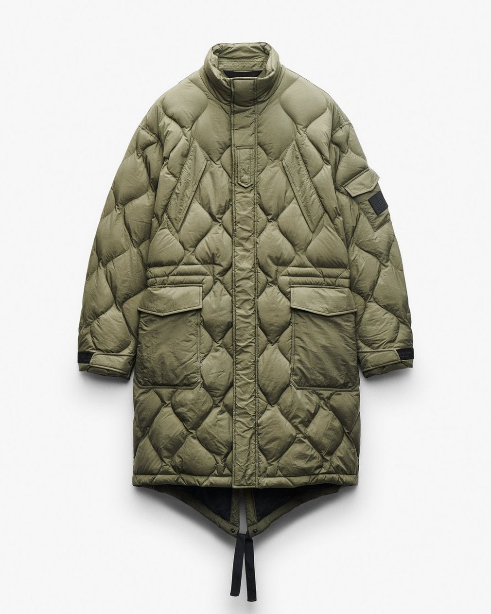 Dane Quilted Down Parka - Dark Olive - Image 2