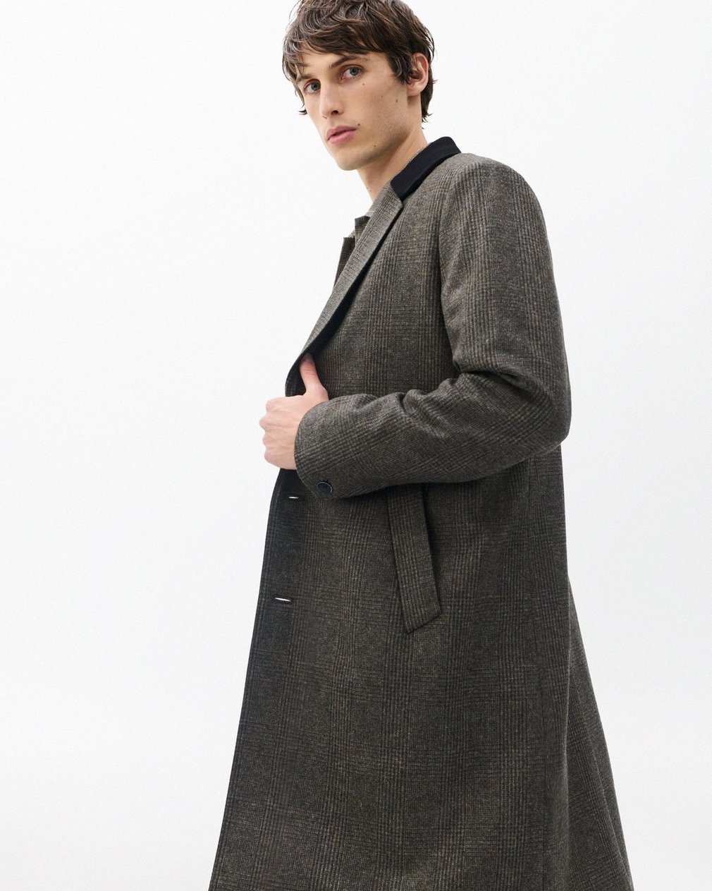 Heritage Plaid Wool Coat - Brown - Image 3