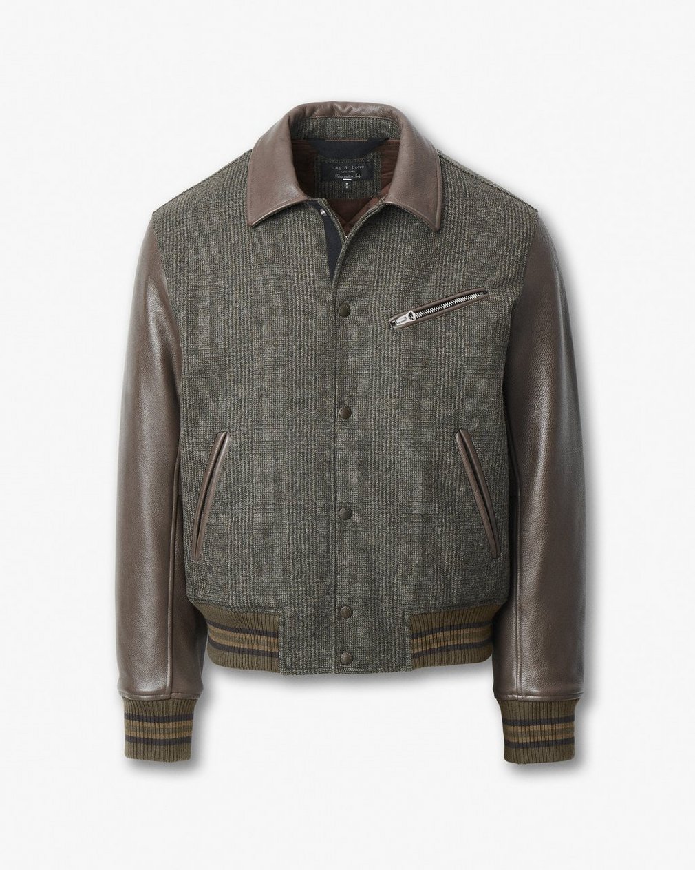Jeremy British Wool Varsity Jacket - Brown - Image 2