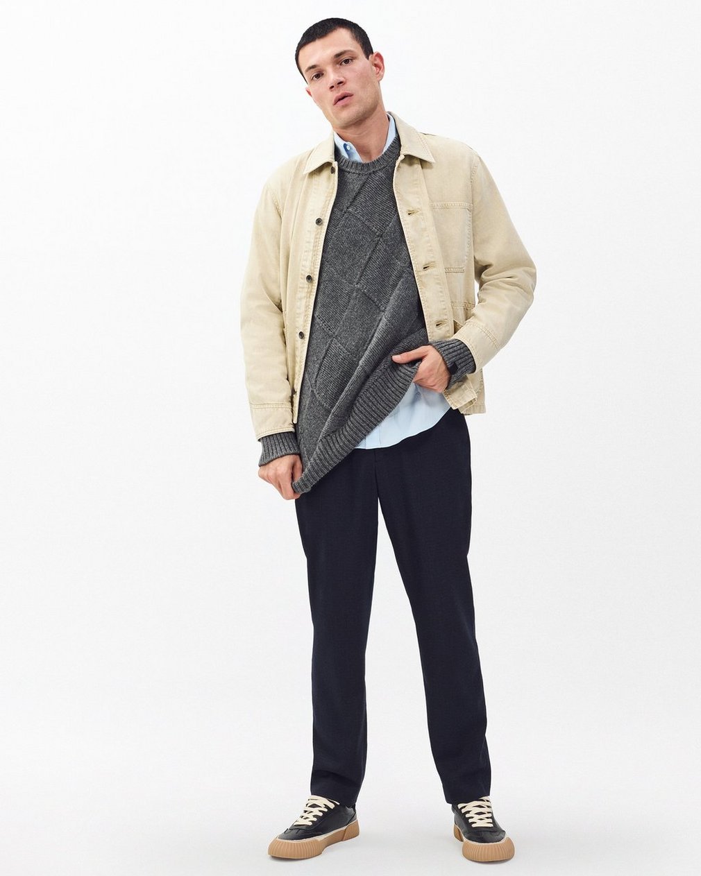 Tribeca Denim Chore Jacket - Stone Beige - Image 3