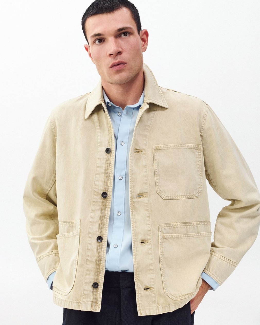 Tribeca Denim Chore Jacket - Stone Beige - Image 4