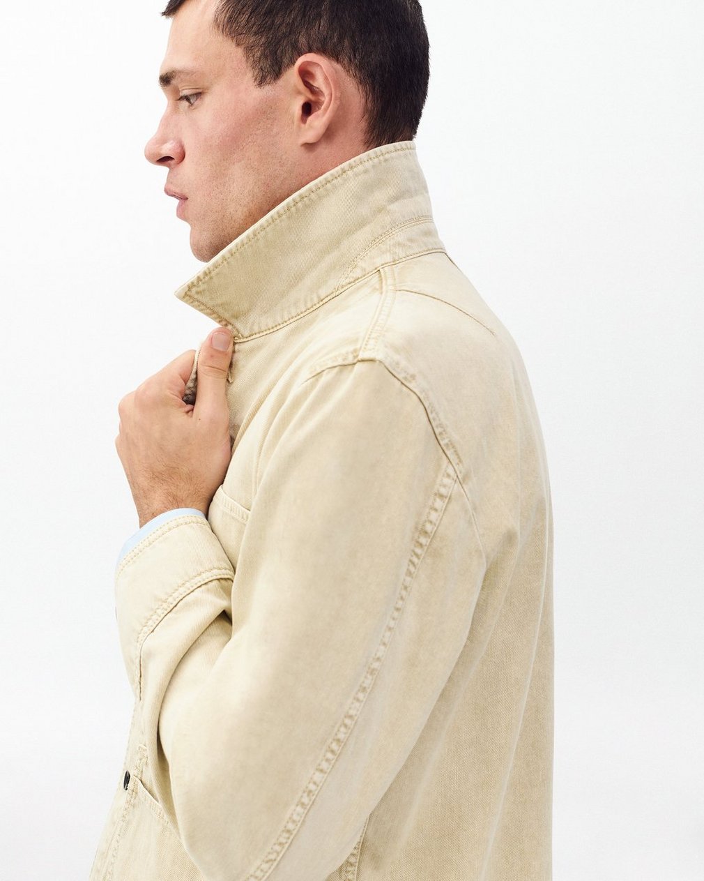 Tribeca Denim Chore Jacket - Stone Beige - Image 5