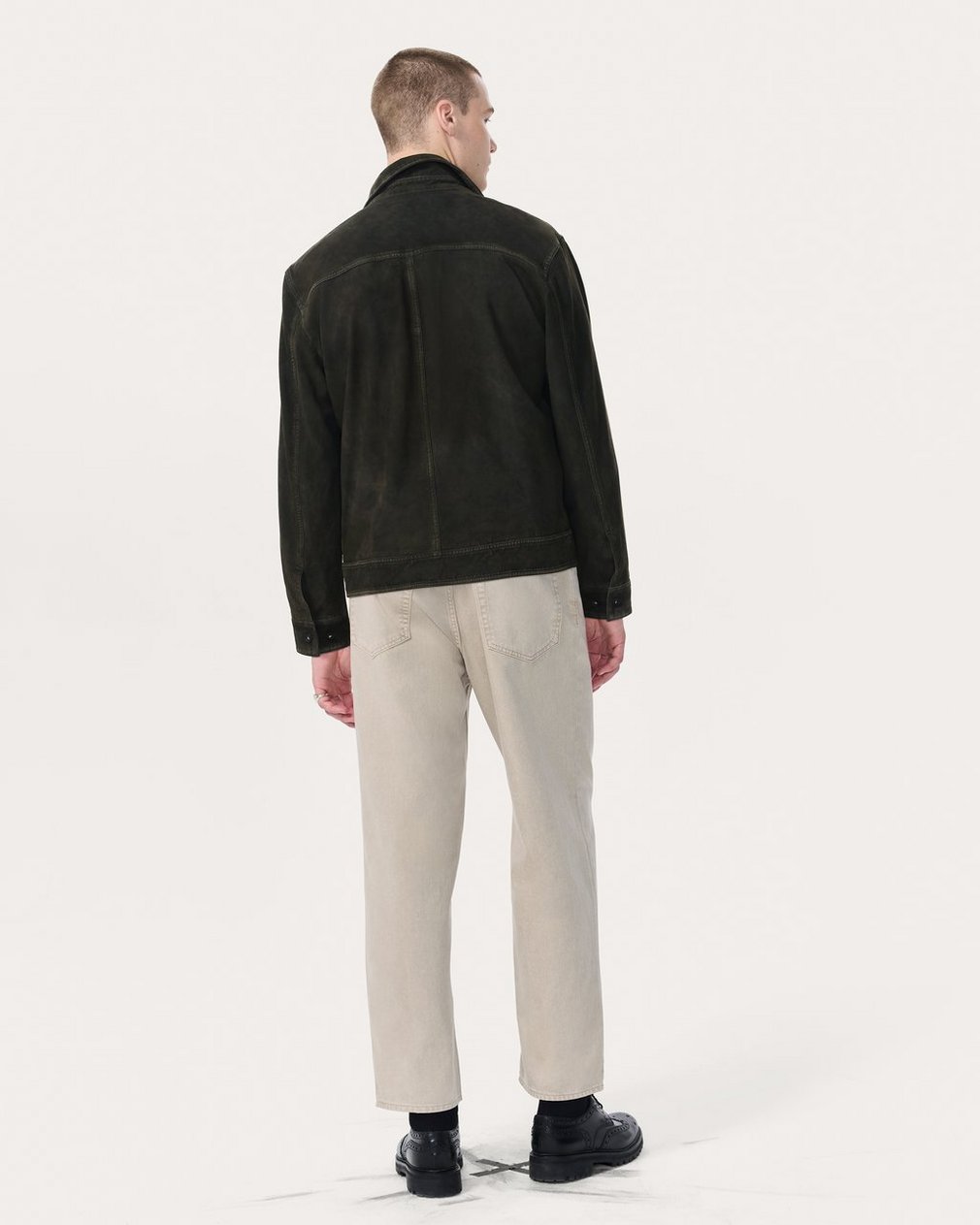 rb Suede Trucker Jacket - Black - Image 6