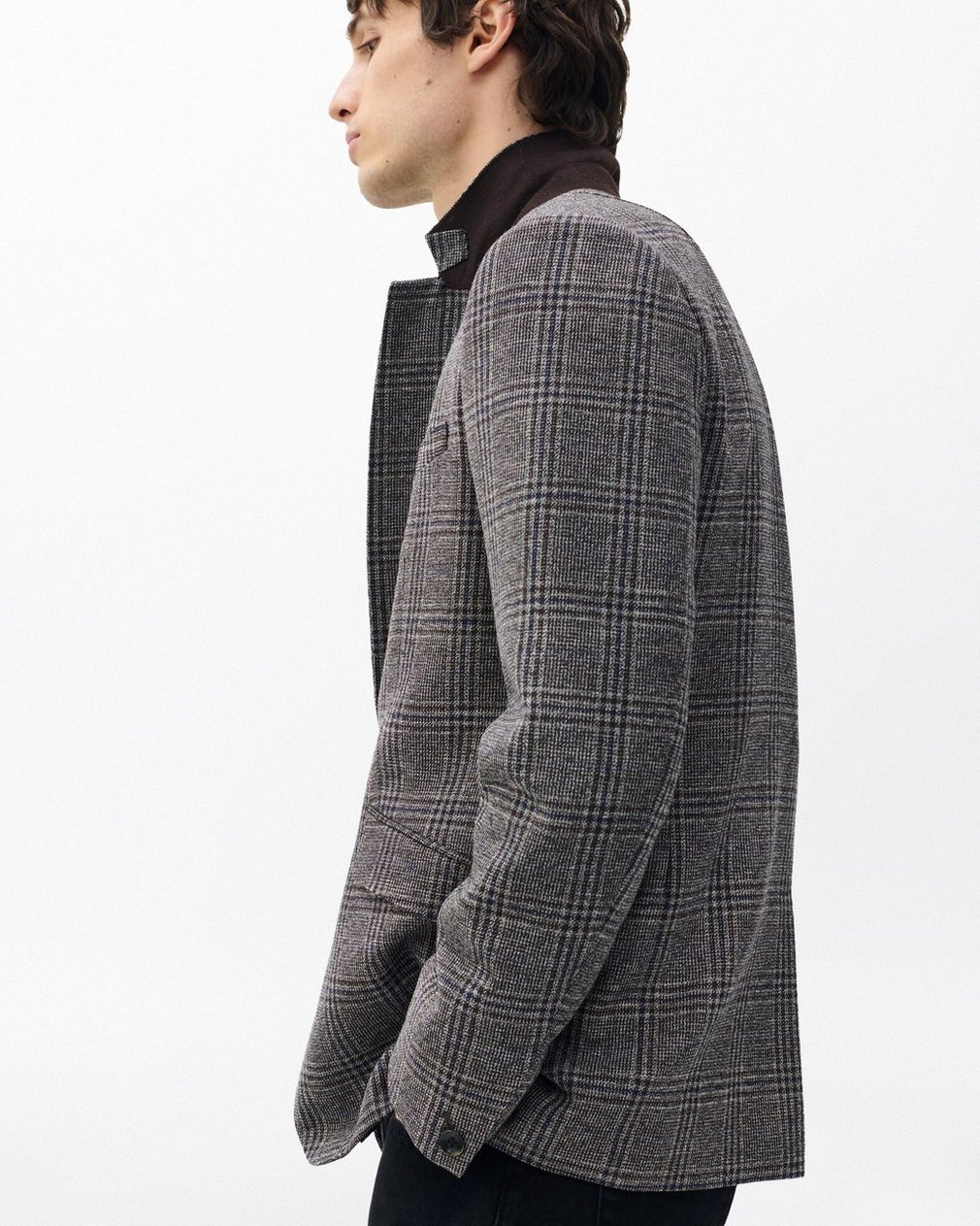 Butler Wool Plaid Blazer - Brown Plaid - Image 4