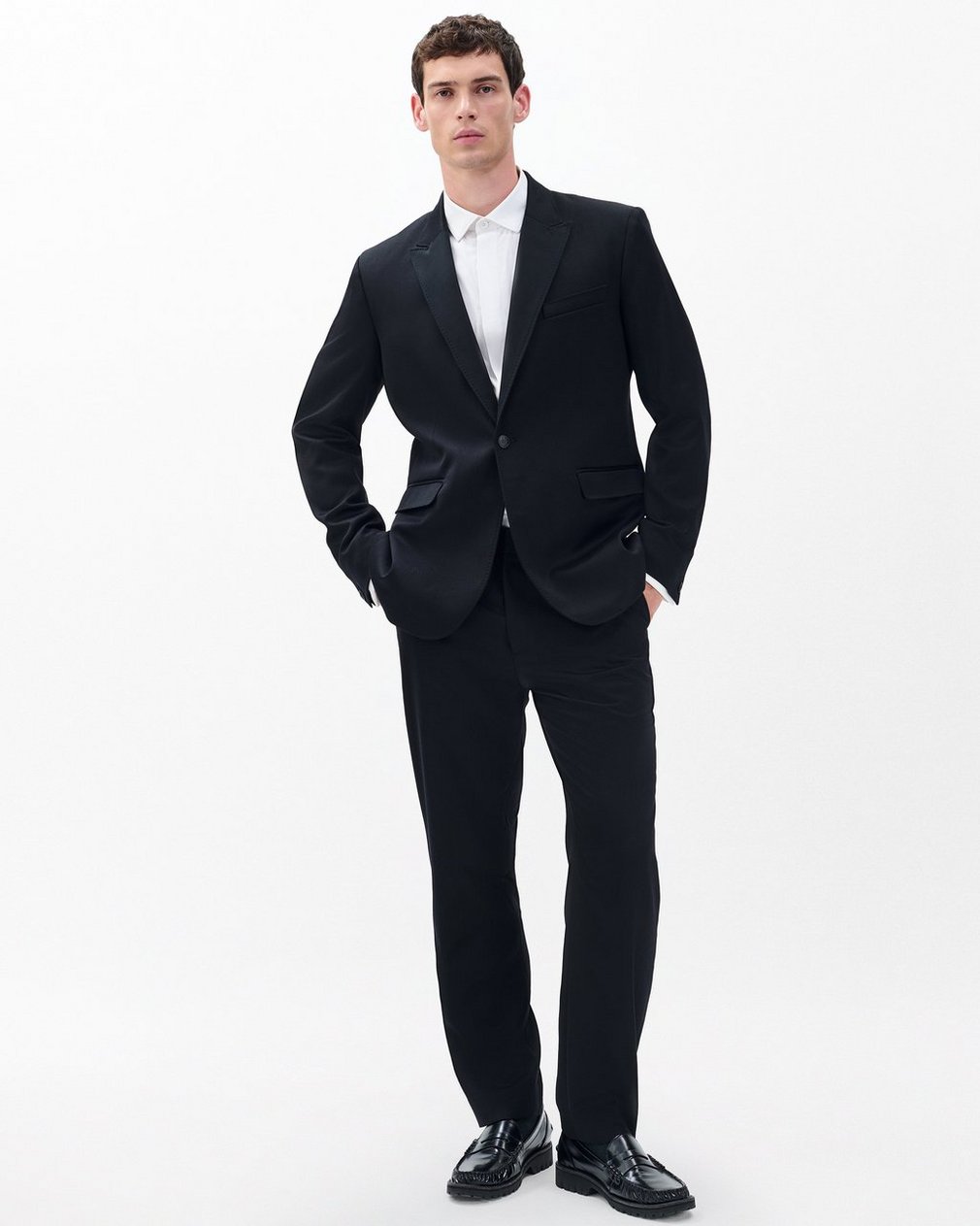 Butler British Wool Tuxedo Jacket - Black - Image 3