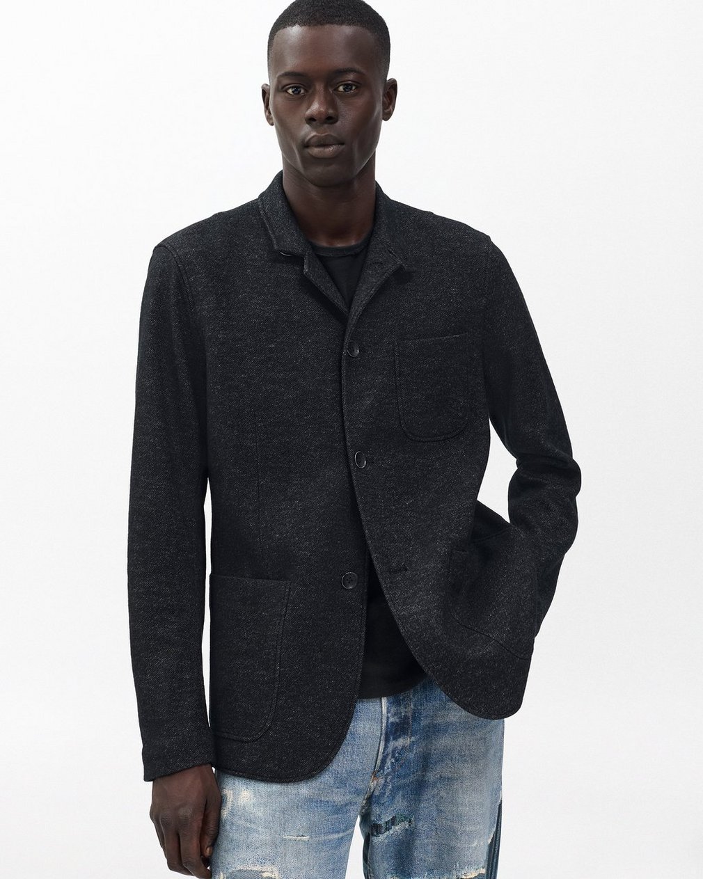 Prospect Knit Blazer - Dark Grey - Image 5