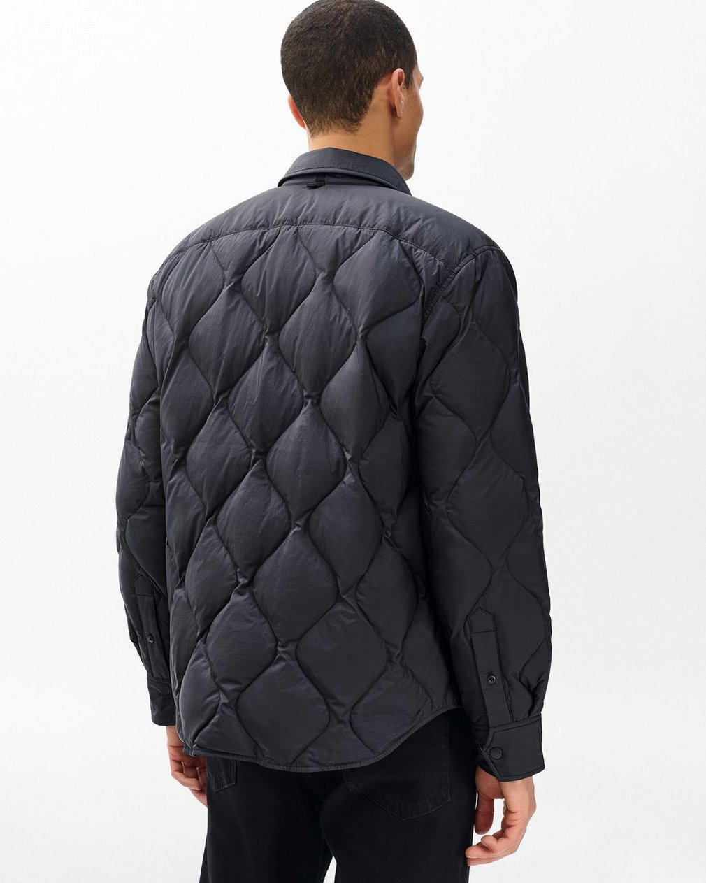 Dane Quilted Shirt Jacket - Black - Image 5