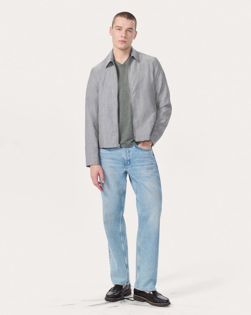Melrose Wool-Blend Jacket - Grey - Image 3