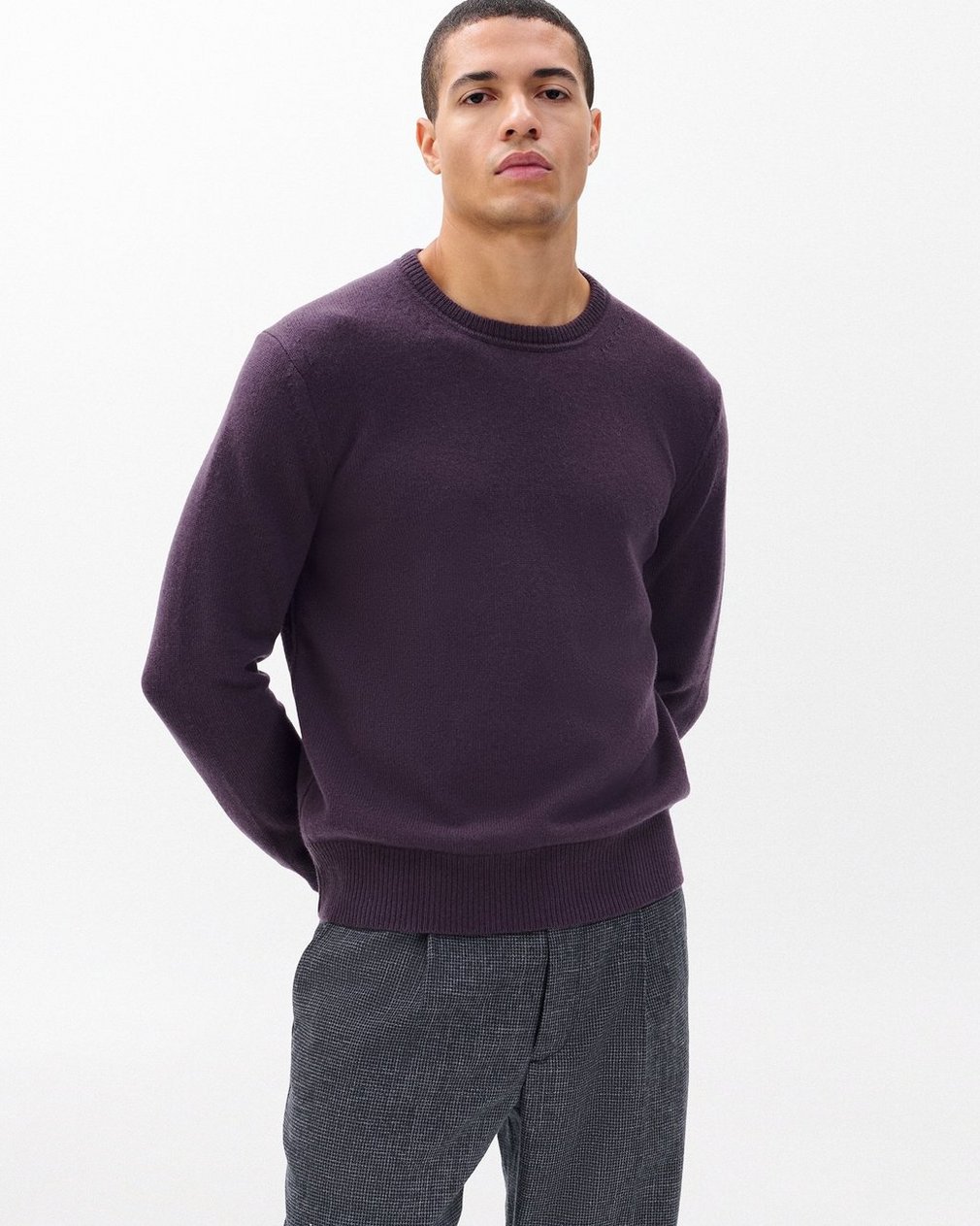 Declan Cashmere Sweater - Deep Plum - Image 4