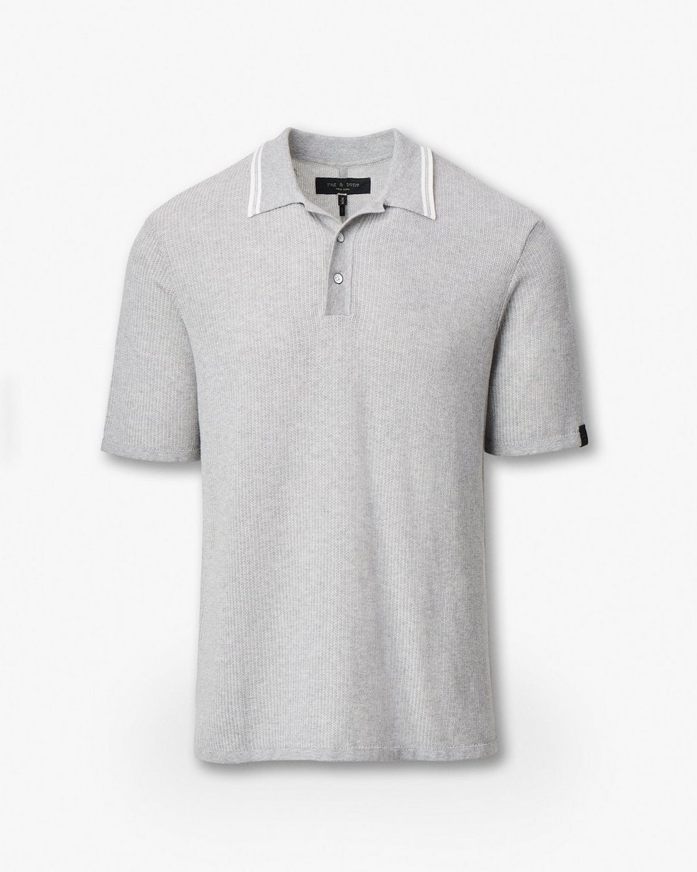Harvey Tipped Knit Polo - Heather Grey - Image 2