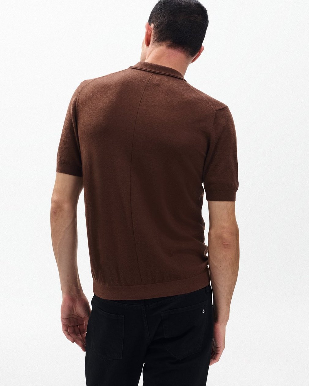 Downing Lightweight Cashmere Polo - Brown - Image 6