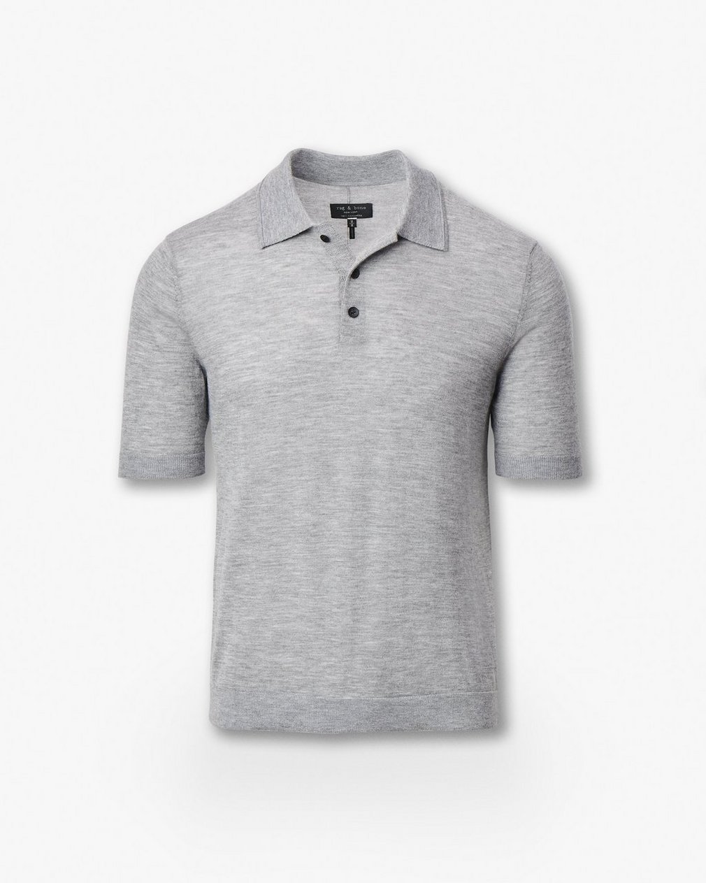 Downing Lightweight Cashmere Polo - Heather Grey - Image 2