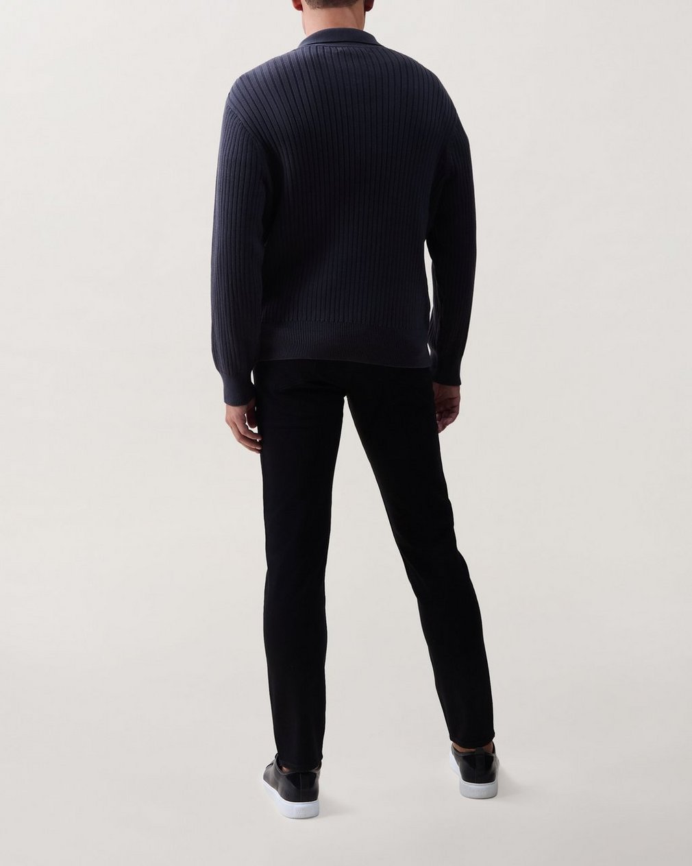 Curtis Ribbed Quarter-Zip Sweater - Dark Grey - Image 2