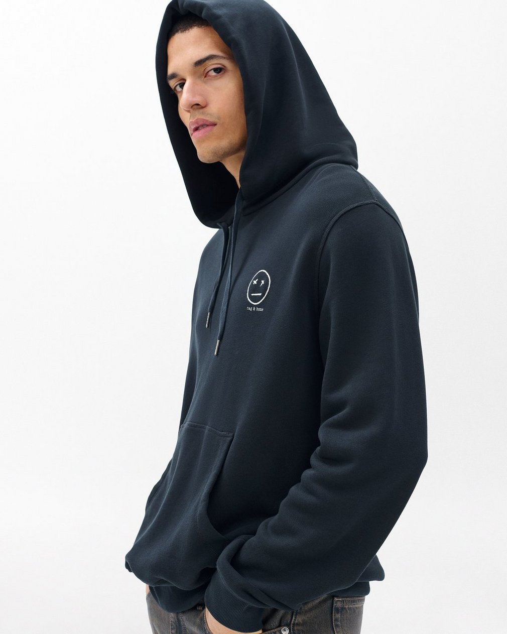 Sour Face Embroidered Hoodie - Black - Image 4
