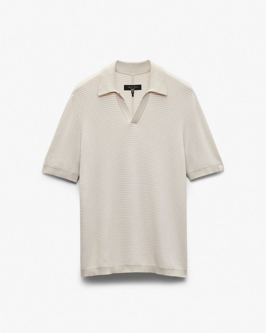 Harvey Knit Johnny Collar Polo - Desert Sand - Image 2