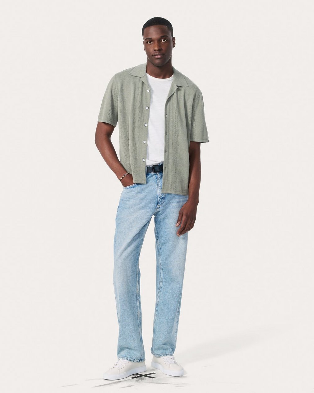 Avery Zuma Knit Shirt - Leaf Grey - Image 3