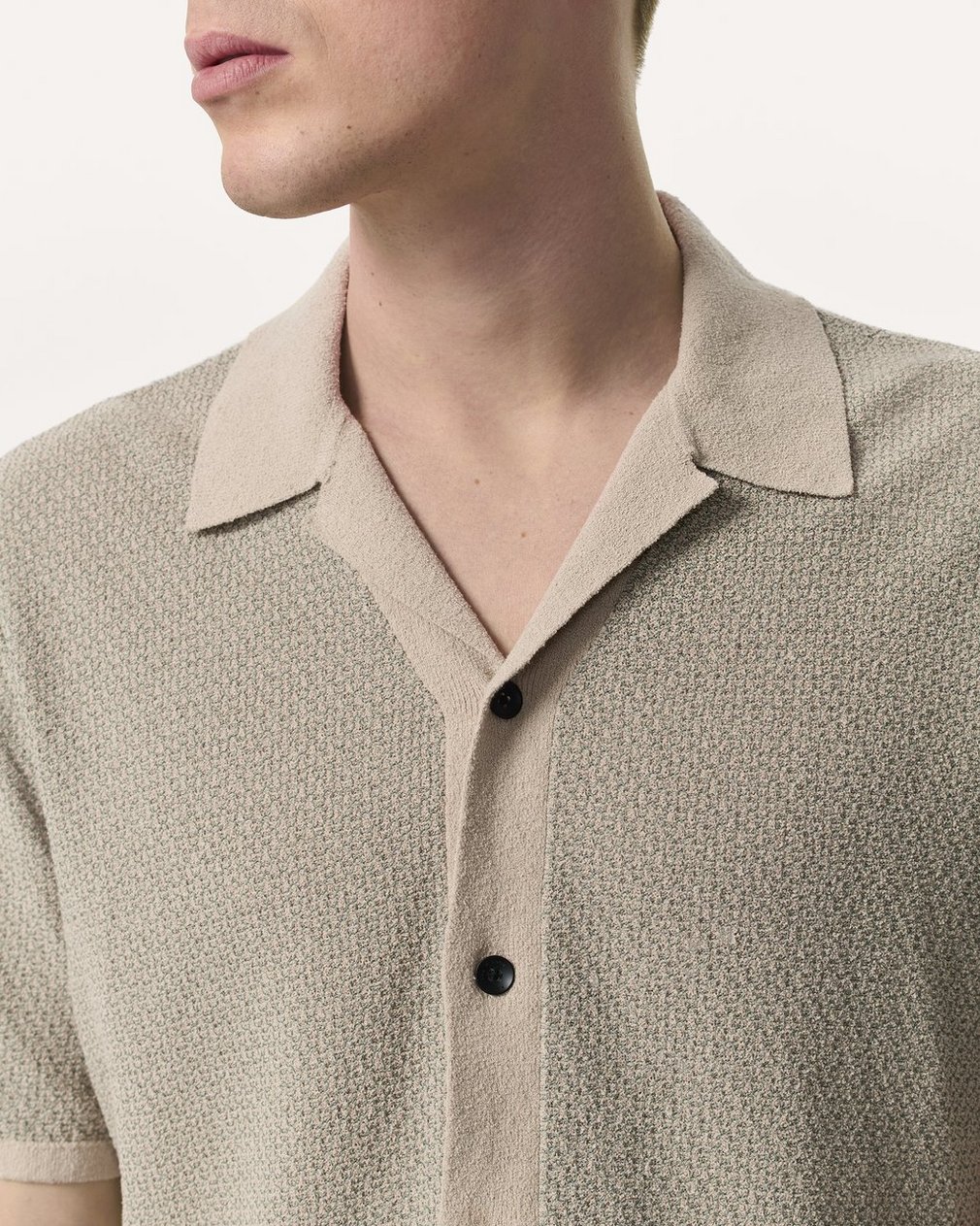 Avery Zig-Zag Zuma Knit Shirt - Light Tan - Image 3