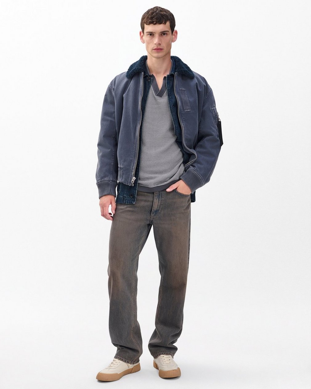 Harvey Knit Johnny Collar Polo - Wet Iron - Image 2