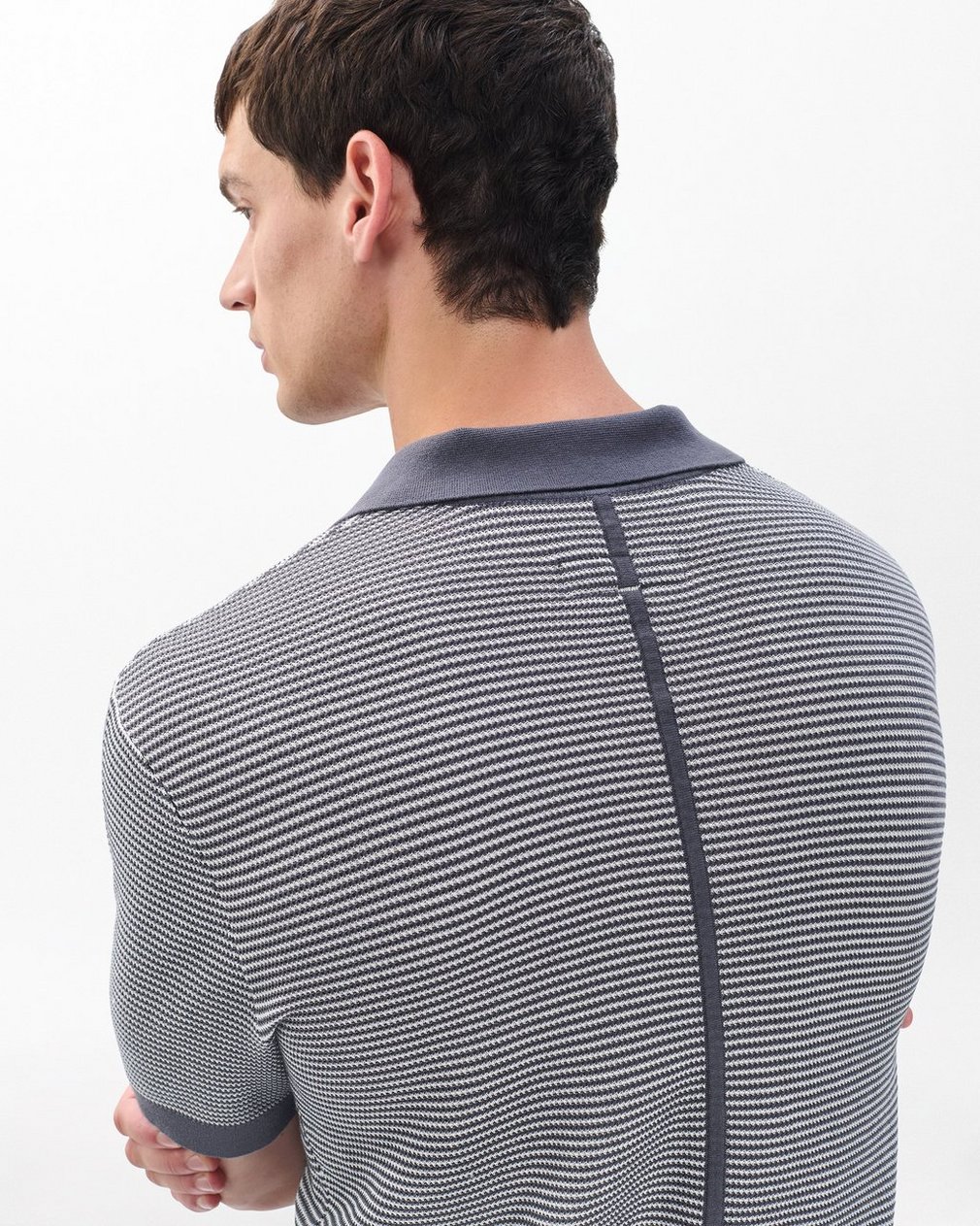 Harvey Knit Johnny Collar Polo - Wet Iron - Image 4