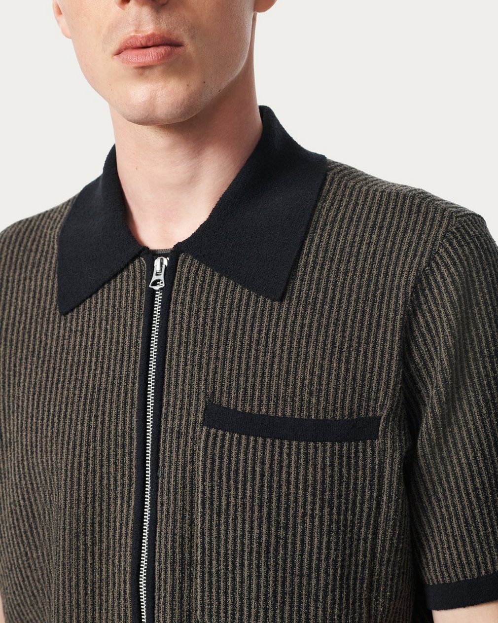 Zuma Zip Knit Polo Shirt - Black - Image 4