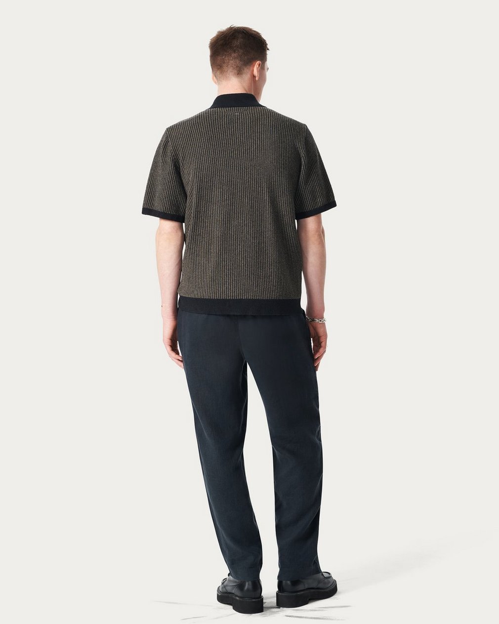 Zuma Zip Knit Polo Shirt - Black - Image 6